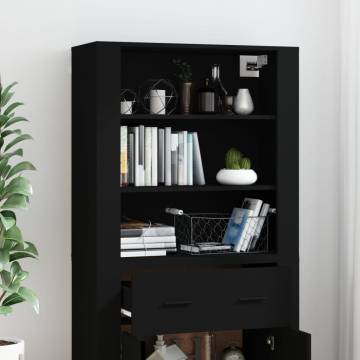 Stylish Highboard in Black Engineered Wood - Hipomarket