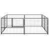 Durable Black Dog Kennel - 4 m² Steel Outdoor Play Paradise