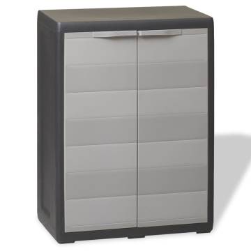 Garden Storage Cabinet - Black and Grey | Hipomarket UK