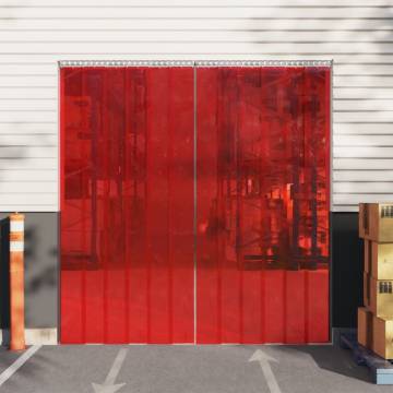 Red PVC Door Curtain (300mm x 2.6mm) - 10m | Hipomarket UK