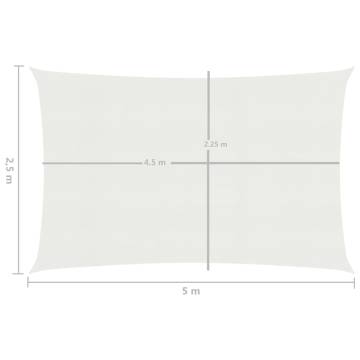 Sunshade Sail 2.5x5m White HDPE - 90% UV Protection