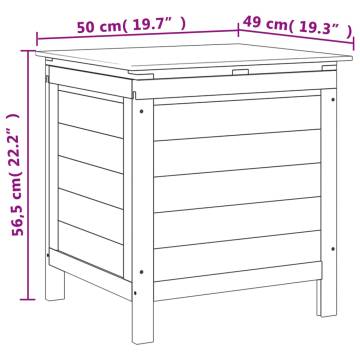 Garden Storage Box Brown 50x49x56.5 cm Solid Wood Fir