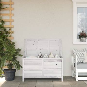 Garden Storage Box White - Solid Fir Wood 99x49.5x58.5 cm