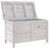 Garden Storage Box White - Solid Fir Wood 99x49.5x58.5 cm