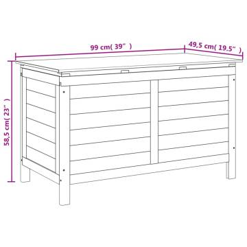 Garden Storage Box White - Solid Fir Wood 99x49.5x58.5 cm