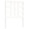 White Small Single Bed Frame with Headboard - Solid Wood