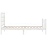 Solid Pine Wood Bed Frame with Headboard - Small Single White