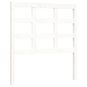 Solid Pine Wood Bed Frame with Headboard - Small Single White