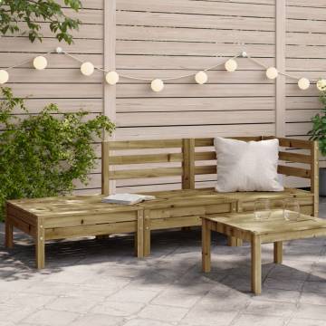 Garden Sofa 3-Seater Impregnated Wood Pine - Stylish Outdoor Seating