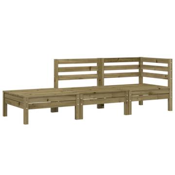 Garden Sofa 3-Seater Impregnated Wood Pine - Stylish Outdoor Seating