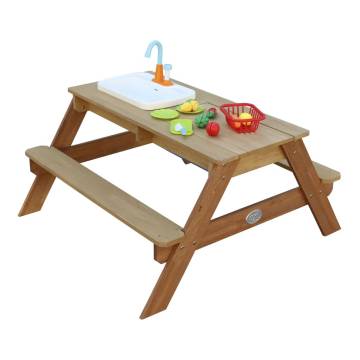 AXI Emily Sand & Water Picnic Table with Play Kitchen - Brown