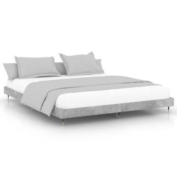 Concrete Grey Bed Frame 160x200 cm | Durable & Stylish