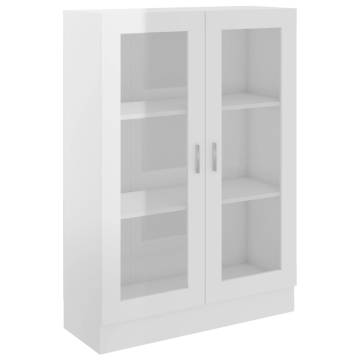 High Gloss White Vitrine Cabinet - 82.5x30.5x115 cm