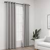 Linen-Look Blackout Curtains with Grommets 2pcs Grey 140x245cm Colour grey Size 140 x 245 cm Quantity in Package 2 