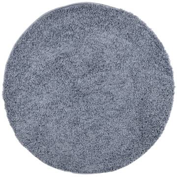 Shaggy Rug High Pile Modern Blue Ø 240 cm - Hipomarket