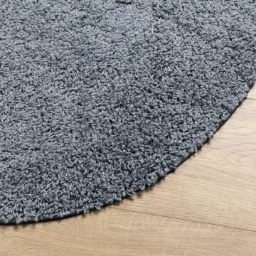 Shaggy Rug High Pile Modern Blue Ø 240 cm - Hipomarket