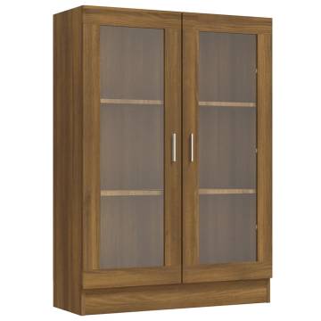 Brown Oak Vitrine Cabinet - Stylish Storage Solution | Hipo Market