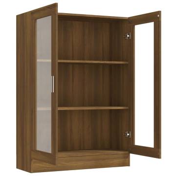 Brown Oak Vitrine Cabinet - Stylish Storage Solution | Hipo Market