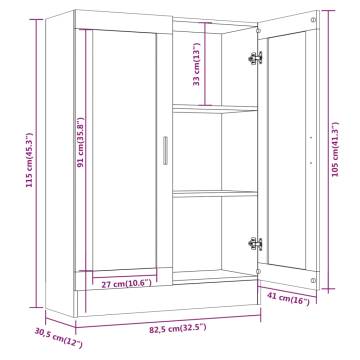 Brown Oak Vitrine Cabinet - Stylish Storage Solution | Hipo Market