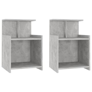 Stylish Bed Cabinets - 2 pcs Concrete Grey | HipoMarket UK