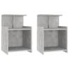 Stylish Bed Cabinets - 2 pcs Concrete Grey | HipoMarket UK