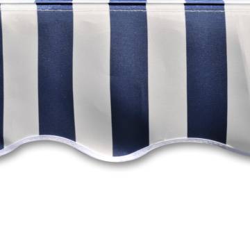 Awning Top Sunshade Canvas Blue & White 4x3m - UV Resistant