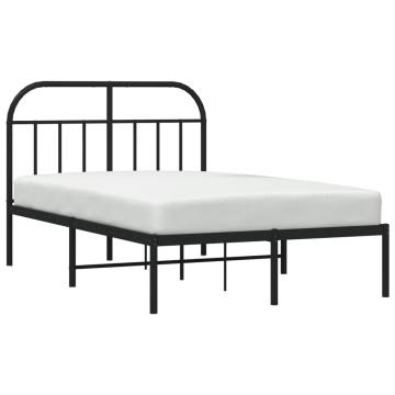 Metal Bed Frame with Headboard Black 120x200 cm - Hipomarket