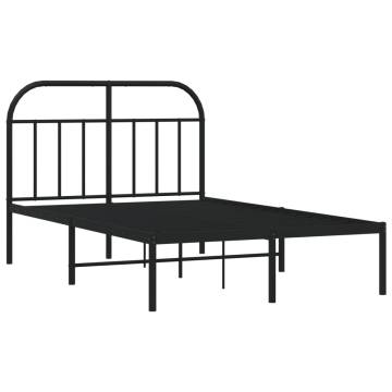 Metal Bed Frame with Headboard Black 120x200 cm - Hipomarket