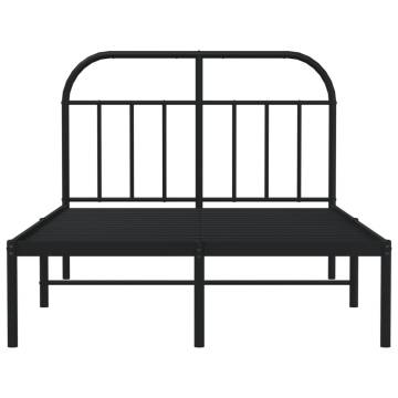 Metal Bed Frame with Headboard Black 120x200 cm - Hipomarket