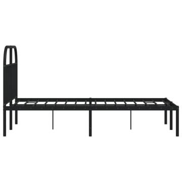 Metal Bed Frame with Headboard Black 120x200 cm - Hipomarket