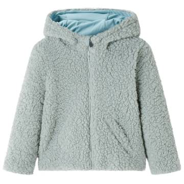 Kids' Hooded Teddy Faux Fur Jacket - Mint Green 116