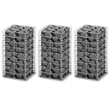 Gabion Set 3 pcs Galvanised Wire | Durable Garden Solutions