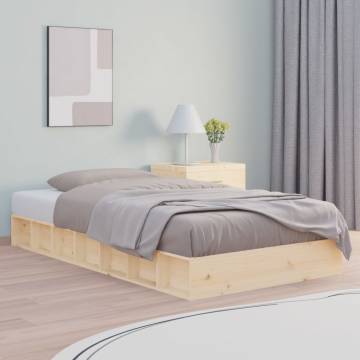 Double Bed Frame 135x190 cm - Solid Pine Wood | Hipo Market