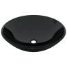 Stylish Black Tempered Glass Bathroom Sink with Tap & Drain