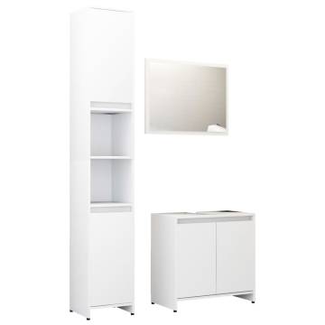 Stylish 3 Piece Bathroom Furniture Set in White