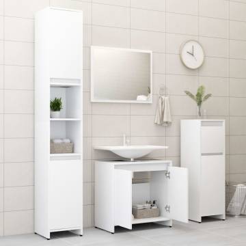 Stylish 3 Piece Bathroom Furniture Set in White