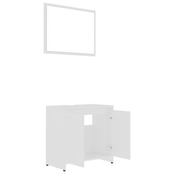 Stylish 3 Piece Bathroom Furniture Set in White