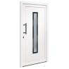 Front Door White PVC 108x208 cm - Secure & Elegant Design