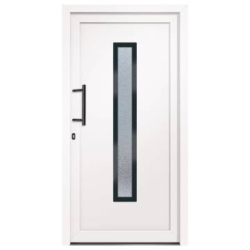 Front Door White PVC 108x208 cm - Secure & Elegant Design