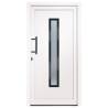 Front Door White PVC 108x208 cm - Secure & Elegant Design