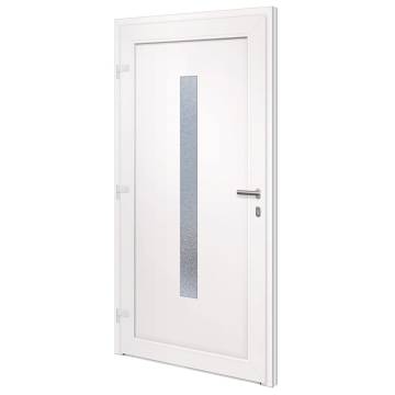 Front Door White PVC 108x208 cm - Secure & Elegant Design