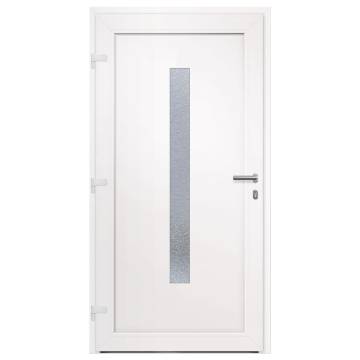 Front Door White PVC 108x208 cm - Secure & Elegant Design