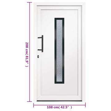 Front Door White PVC 108x208 cm - Secure & Elegant Design