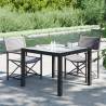 Garden Table 90x90x75 cm Tempered Glass and Poly Rattan Black Colour black and white Size 90 x 90 x 75 cm Quantity in Package 1 