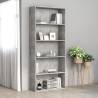 5-Tier Book Cabinet Concrete Grey 80x30x189 cm Engineered Wood Colour concrete grey Size 80 x 30 x 189 cm Quantity in Package 1 