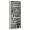 5-Tier Book Cabinet in Concrete Grey - Modern Design | HipoMarket