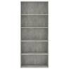 5-Tier Book Cabinet in Concrete Grey - Modern Design | HipoMarket