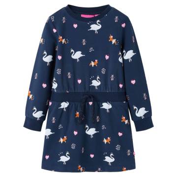 Kids' Long Sleeve Navy Dress - Size 128 | Hipomarket