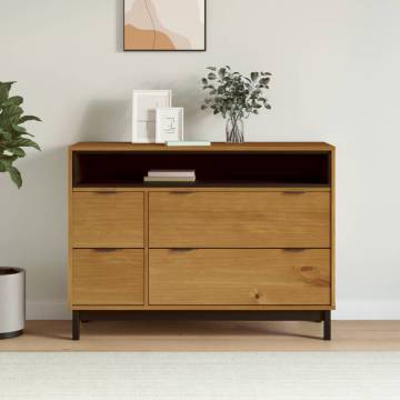 Drawer Cabinet FLAM 110x40x80 cm Solid Wood Pine - Elegant Storage