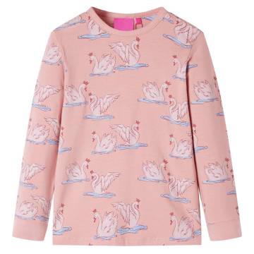 Kids' Long Sleeve Pyjamas - Light Pink Swan Print | HipoMarket